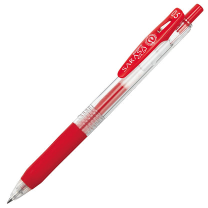 Zebra Sarasa Clip 0.5mm Gel Retractable Pens - Red, 12 ct