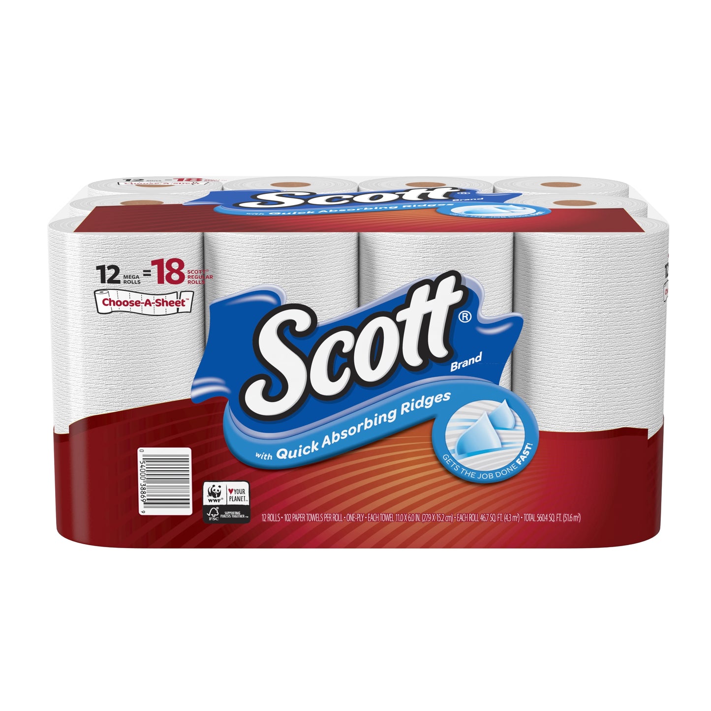 SCOTT PPR TOWELS CH-A-SHT 6DBL RL