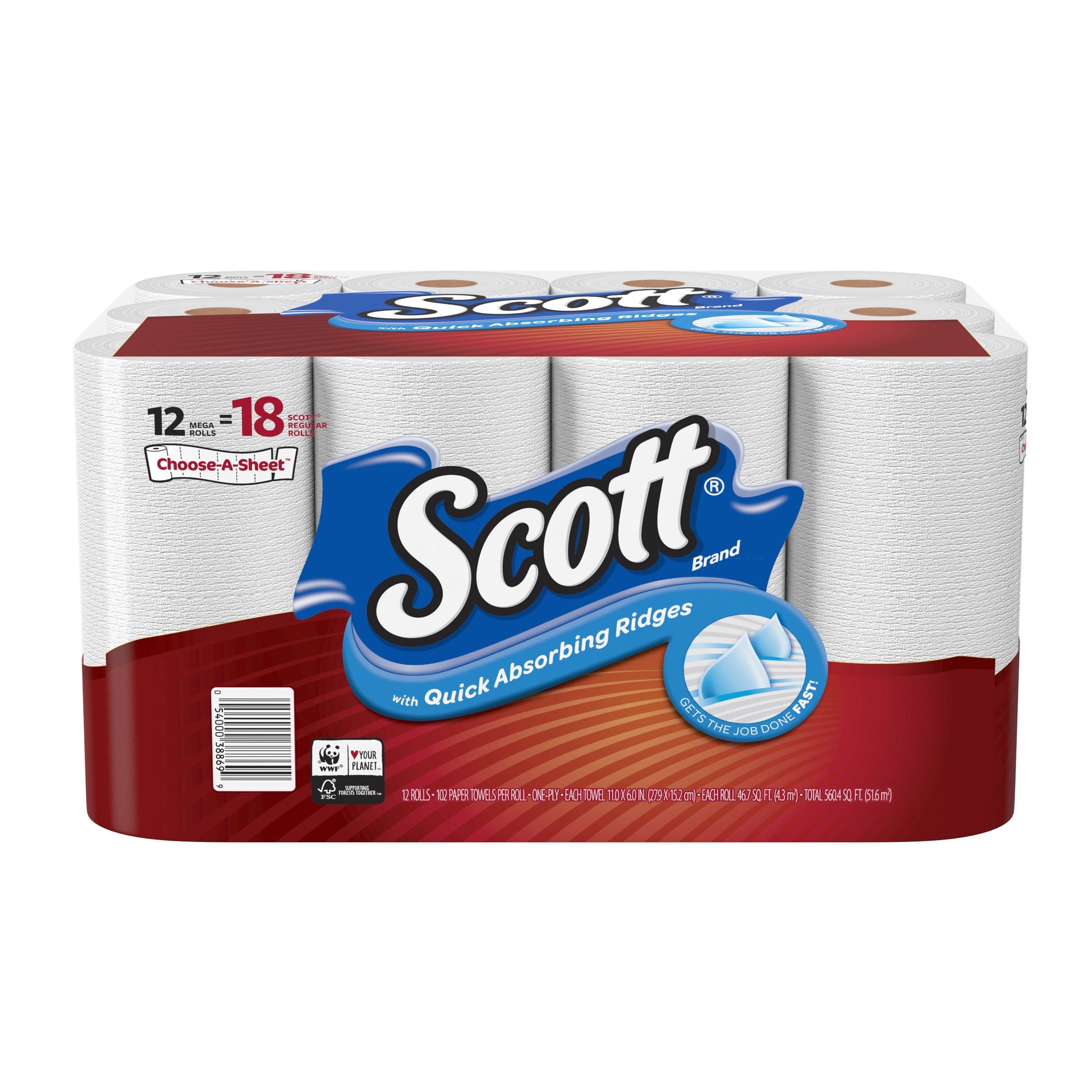 SCOTT PPR TOWELS CH-A-SHT 6DBL RL
