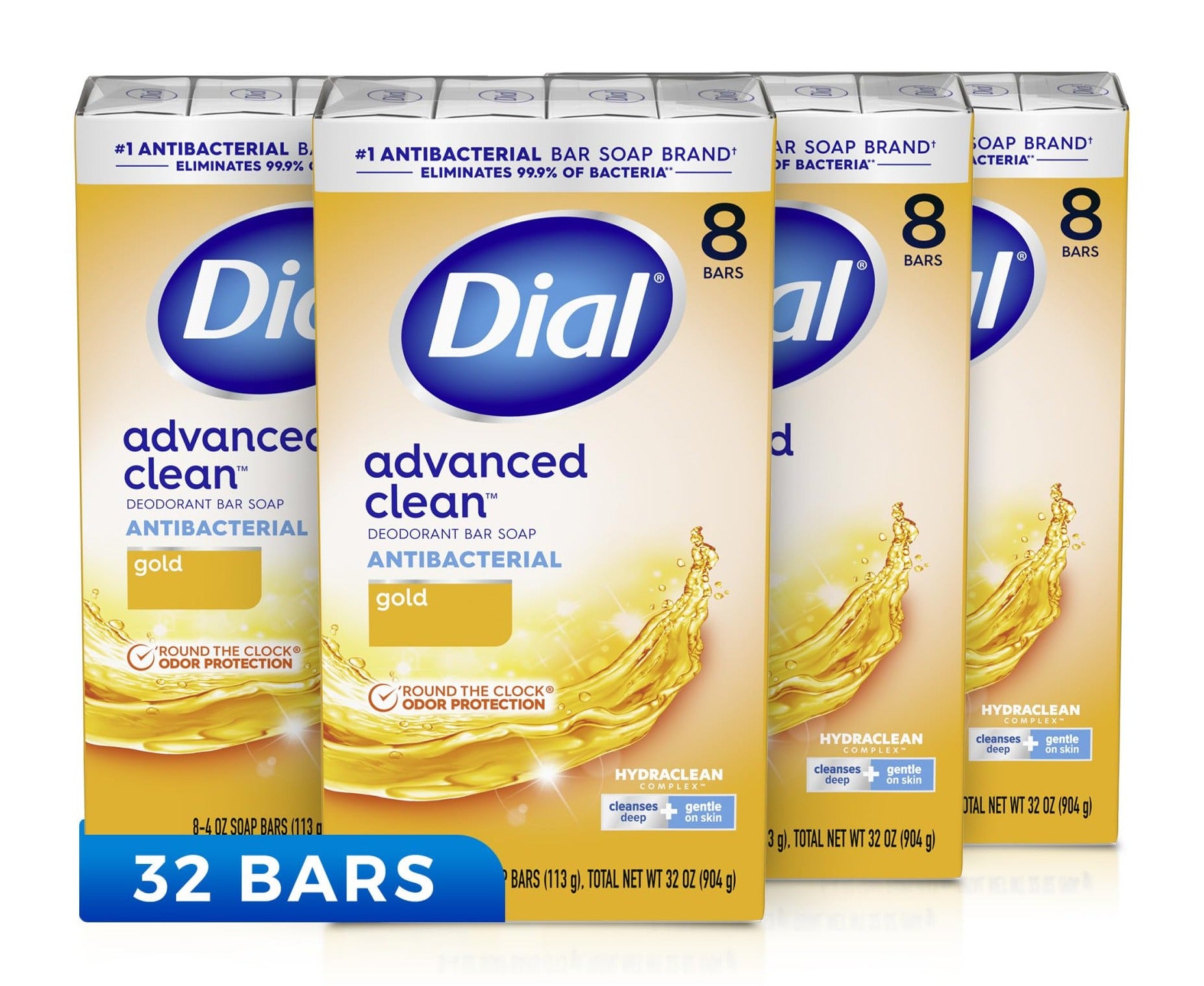 Dial Bar Soap Gold 4oz 3 Count Advanced Clean Antibacterial