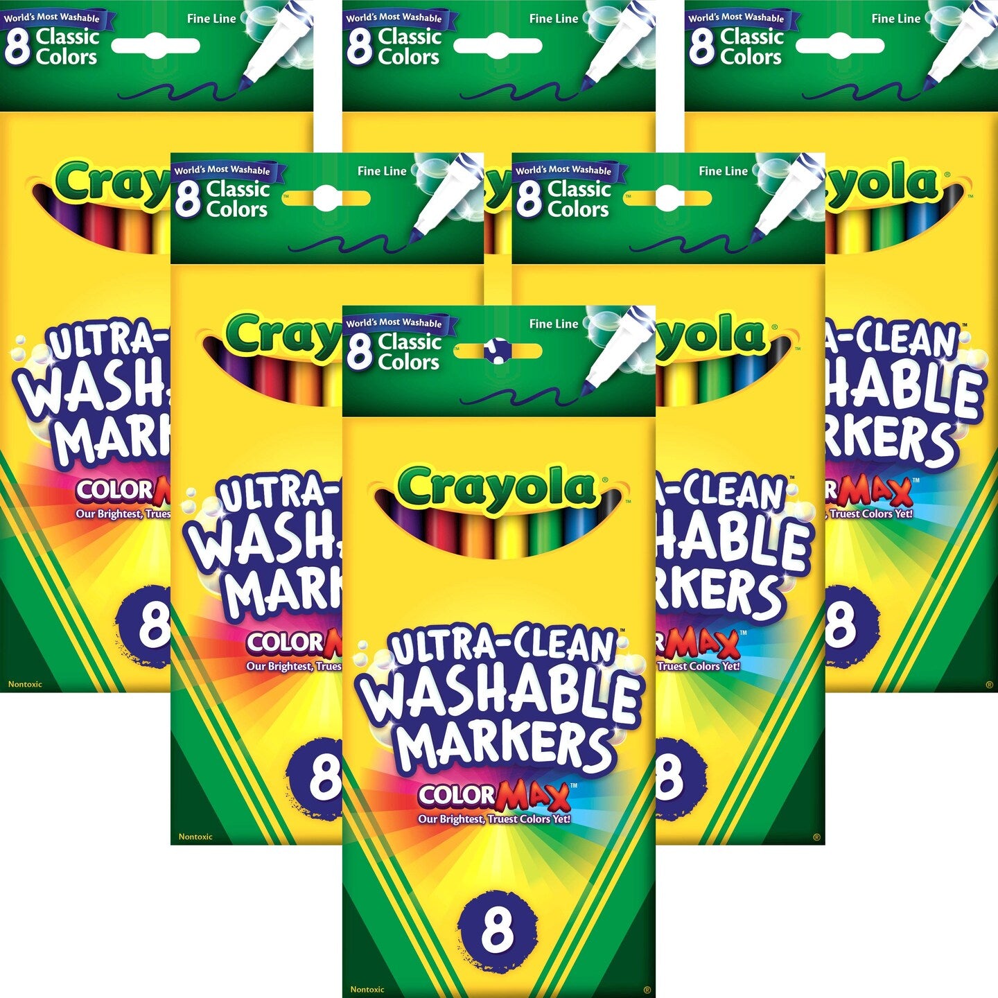 Crayola Ultra-Clean Washable Fine Line Markers - Classic Colors, 8 count