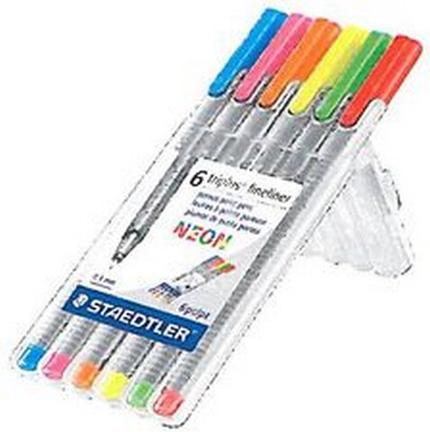 FINELINER TRIPLUS NEON 6PC BOX