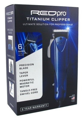 Kiss Red Titanium Clipper (6 Guides Included)