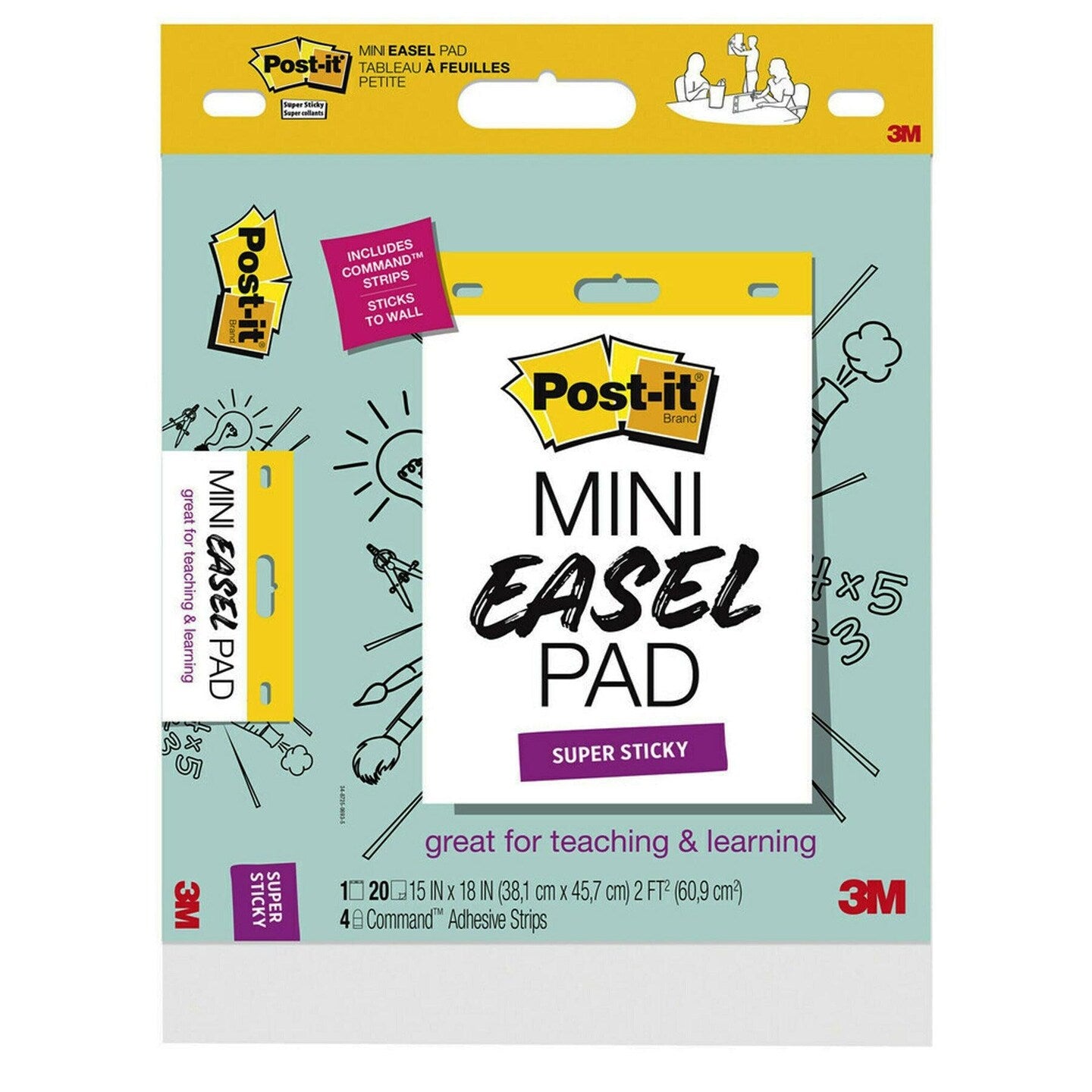 Post-it Super Sticky Mini Easel Pad - 15 x 18 Inches, 20 sheets