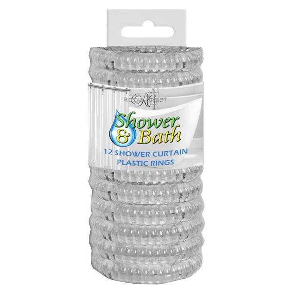 Royal Crest Shower Curtain Rings - White, 12 count