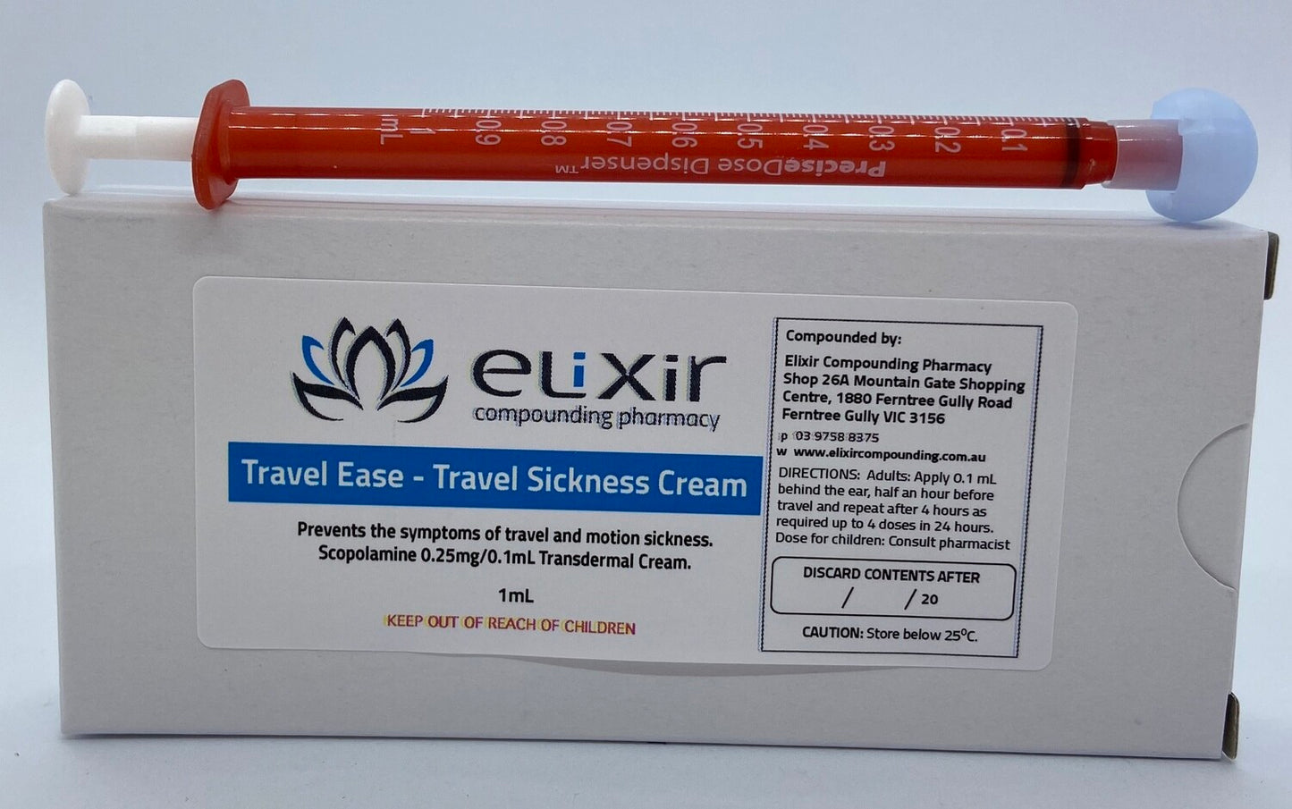 TRAVEL-EASE TB 25MG 100