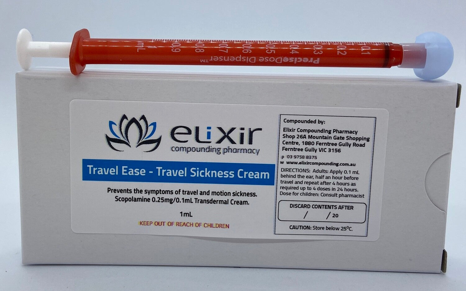 TRAVEL-EASE TB 25MG 100
