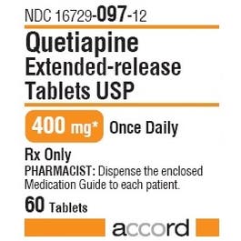 QUETIAPINE FUM ER TB 400MG 60 1/D