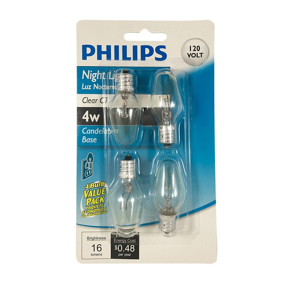 BULB NIGHT LIGHT 4W CLEAR 4PK