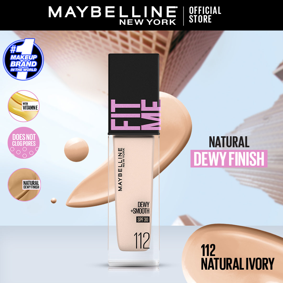 MAYBELLINE New York Fit Me Dewy + Smooth Foundation Makeup, 115 Ivory, 1 oz