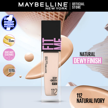 MAYBELLINE New York Fit Me Dewy + Smooth Foundation Makeup, 115 Ivory, 1 oz