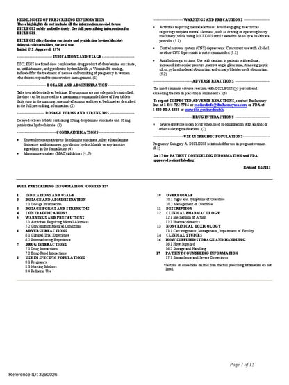 DICLEGIS TB 10-10MG 100 DR