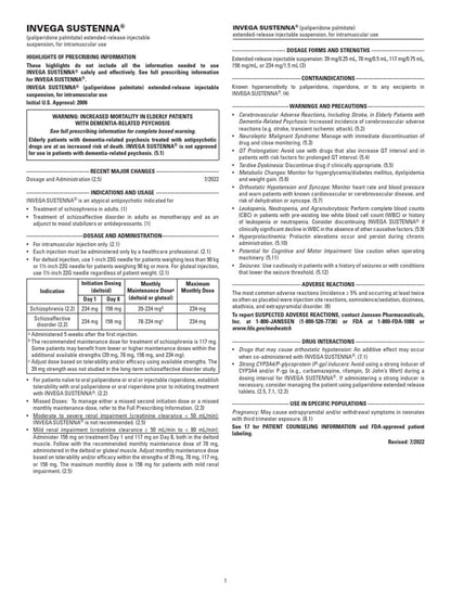 INVEGA SUSTENNA SY 156MG/1ML