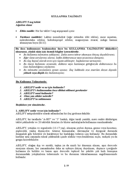 ABILIFY TB 5MG 30