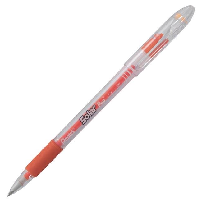 Solar Pop Neon Gel Pen, (0.6mm) Medium Line, Orange Ink