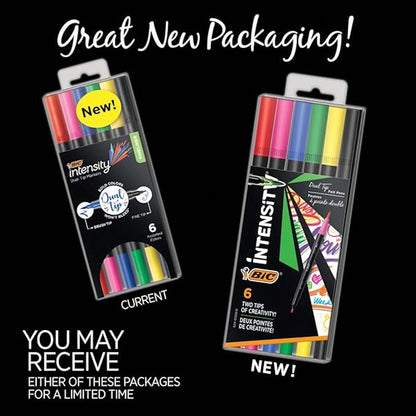 BiC Intensity Dual Tip Highlighter - Assorted, 6 count