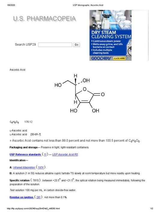 ASCORBIC ACID USP 25000 GM DS