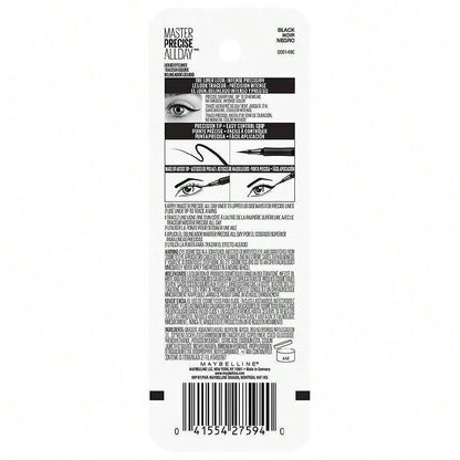 MAYBELLINE New York Master Precise Mini All Day Liquid Eyeliner Makeup, Travel Size, Satin Black