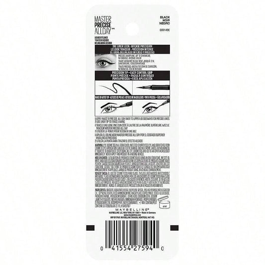 MAYBELLINE New York Master Precise Mini All Day Liquid Eyeliner Makeup, Travel Size, Satin Black