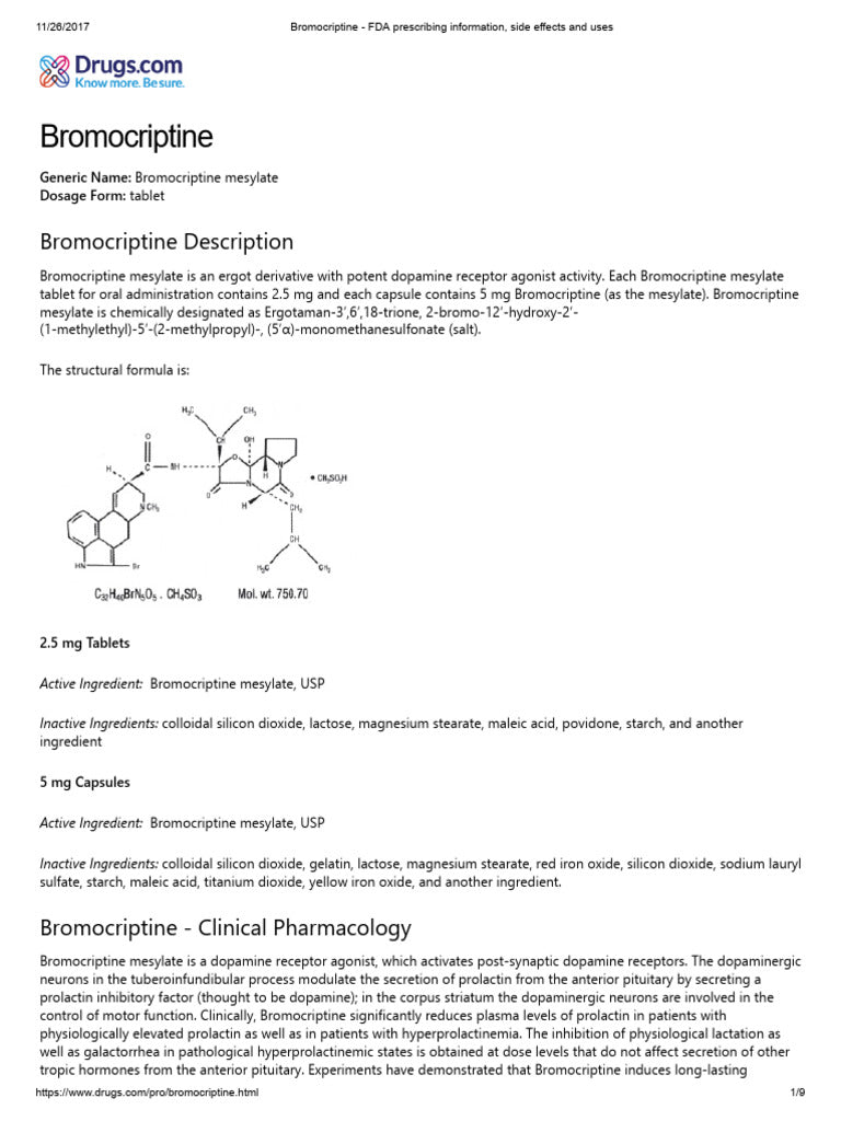 BROMOCRIPTINE CP 5MG 30