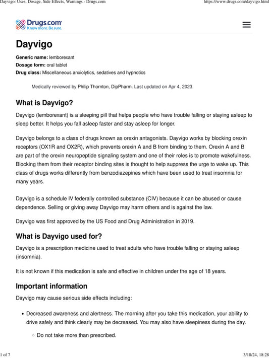 DAYVIGO TB 10MG 30             C4