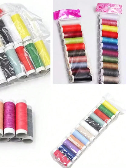 SINGER Mini Hand Sewing Polyester Thread Spools, Set of 12, Assorted Colors, 25 yards each