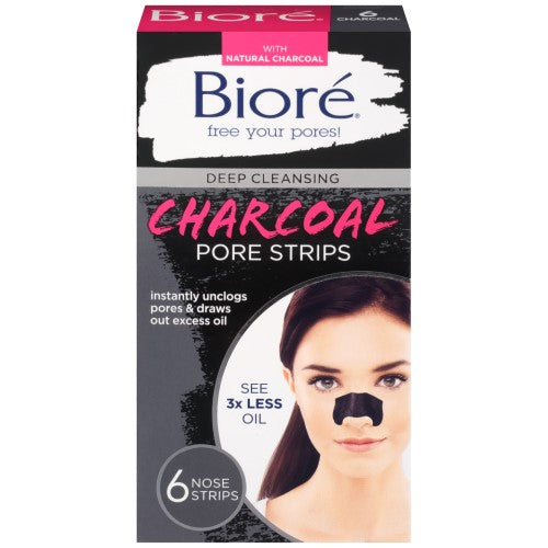 Biore Mens Charcoal Nose Strip 6 Count