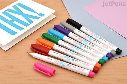 Zebra Zensations Funwari Fude Colored Brush Pen Set - Assorted Colors, 6 count
