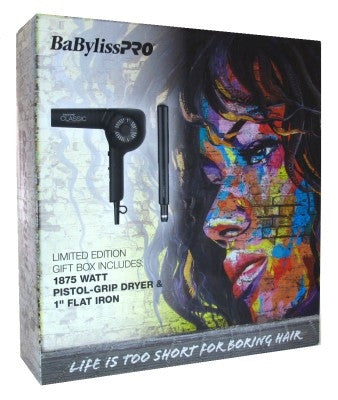 Babyliss Pro Dryer 1875 Watt + 1 Inch  Flat Iron Utra-Thin