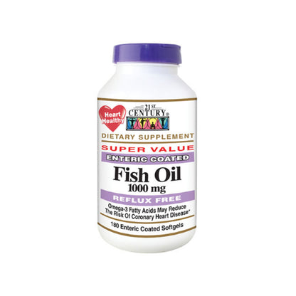 FISH OIL 1000MG EC GELCAP 180CT 21ST CEN