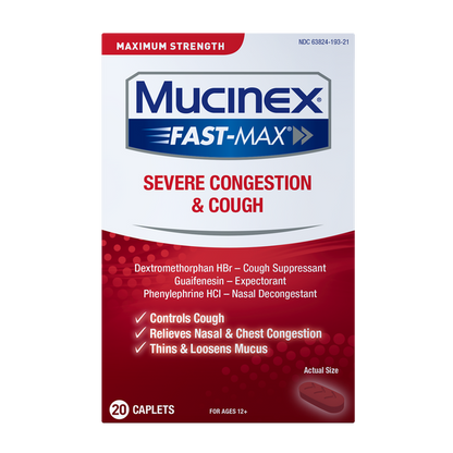 MUCINEX RAPID+CLR PAIN/HDACH/CGH CPL 20