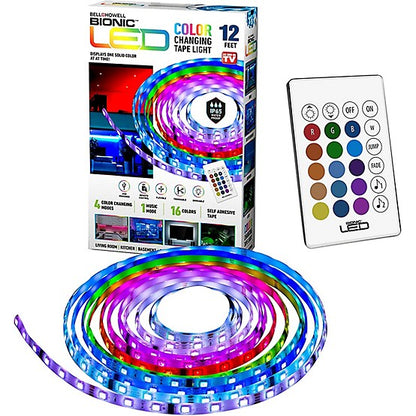 Bell + Howell Bionic LED Color Changing Tape Light, 12 ft