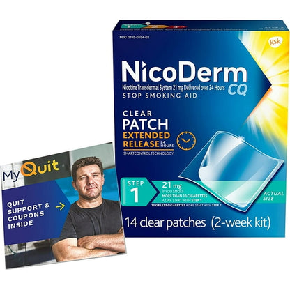 NICODERM CQ 21MG PATCH CLEAR 14CT