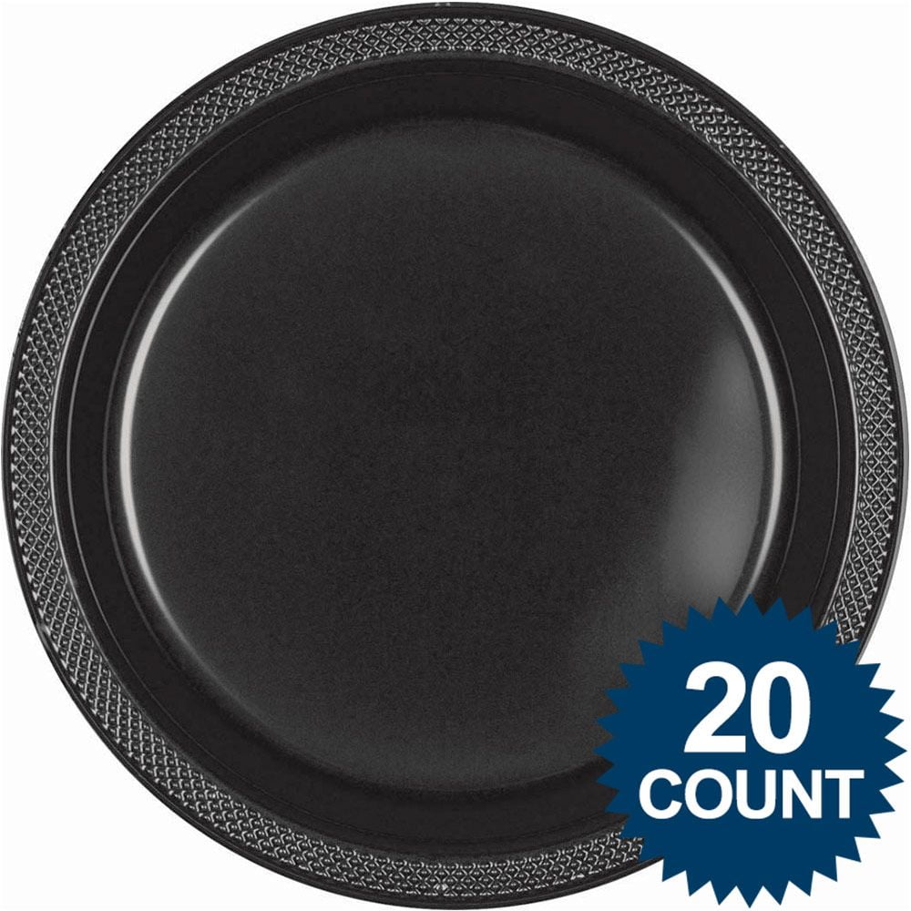 SENSATIONS Heavyweight Plastic Dinner Plates - Clear Pebble, 10 count