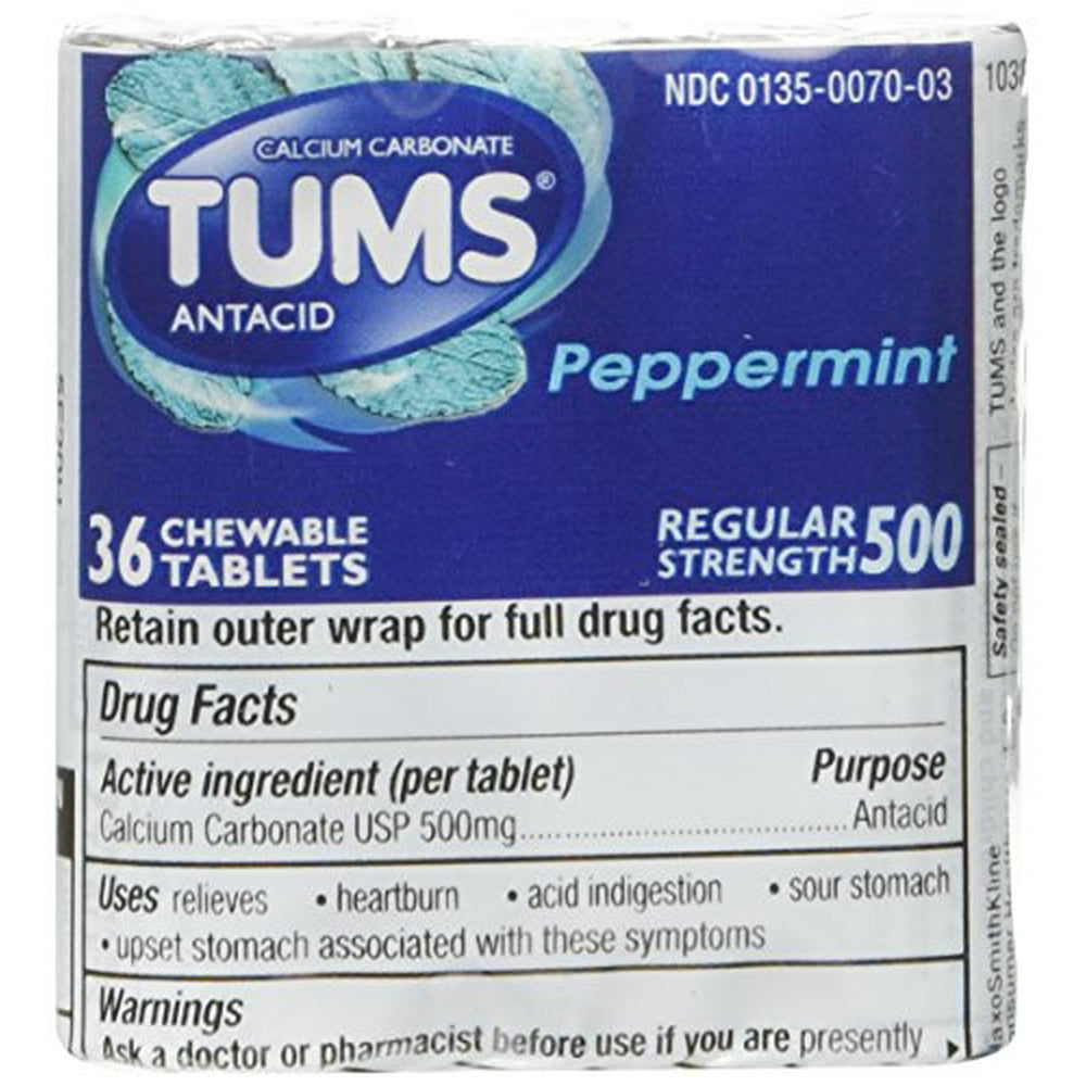 TUMS MINT REGULAR CHEWTAB 150CT