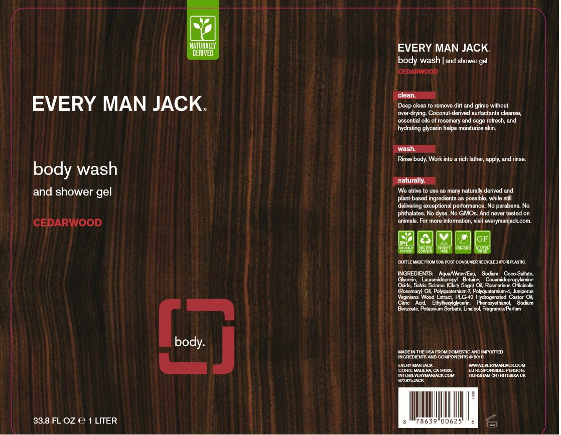 EVERY MAN JACK BODY WASH,CEDARWOOD