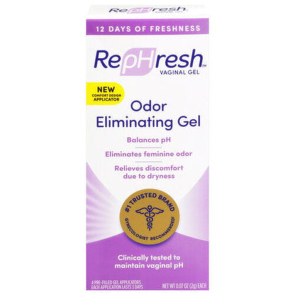 Rephresh Odor Eliminating Gel 4 Applicators 0.07oz