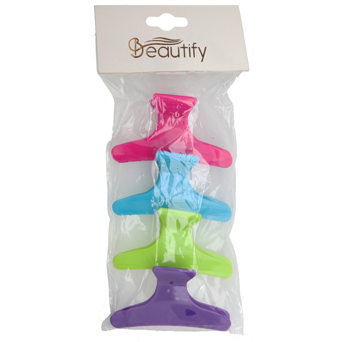 CLAW CLIPS MED SQ BLK TAN 2CT