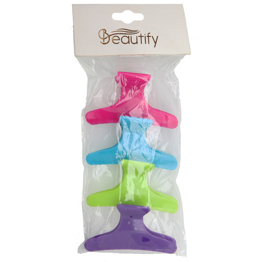 CLAW CLIPS MED SQ BLK TAN 2CT