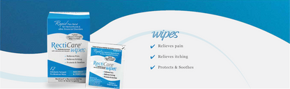 RECTICARE MEDICATED ANORECTAL WIPES 12CT