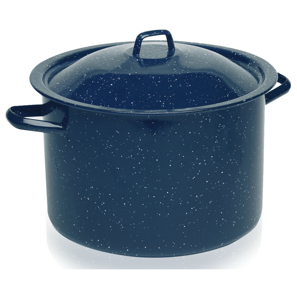 Imusa Blue Enamel Stock Pot with Lid, 12 Quart