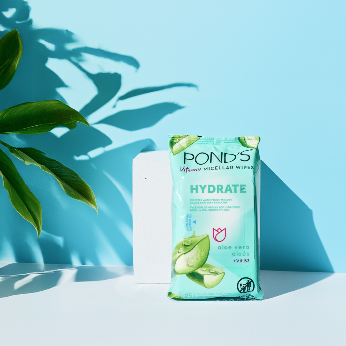 Ponds Hydrate Makeup Remover Wipes 25 Ct Vitamin Micellar