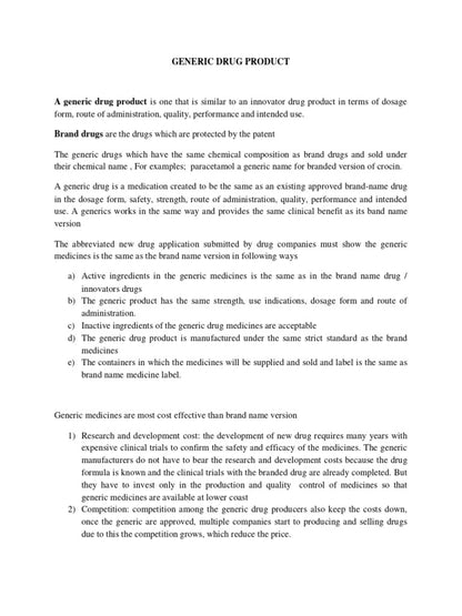 GENERIC DRUG DISPENSED LL