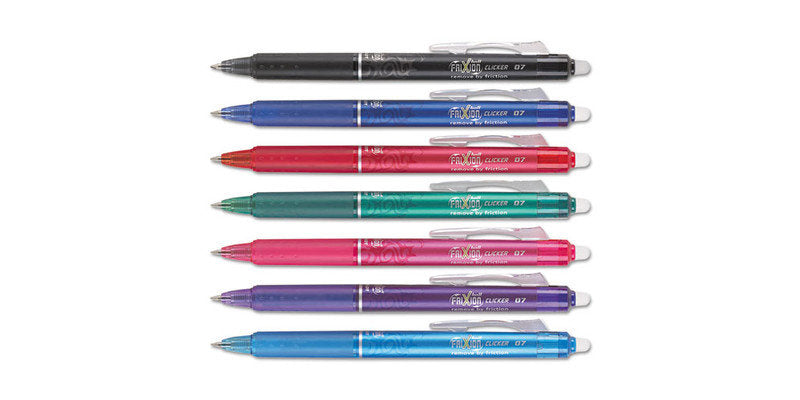 Pilot Frixion Clicker Erasable 0.7mm Gel Ink Pen, 5-pk Assorted
