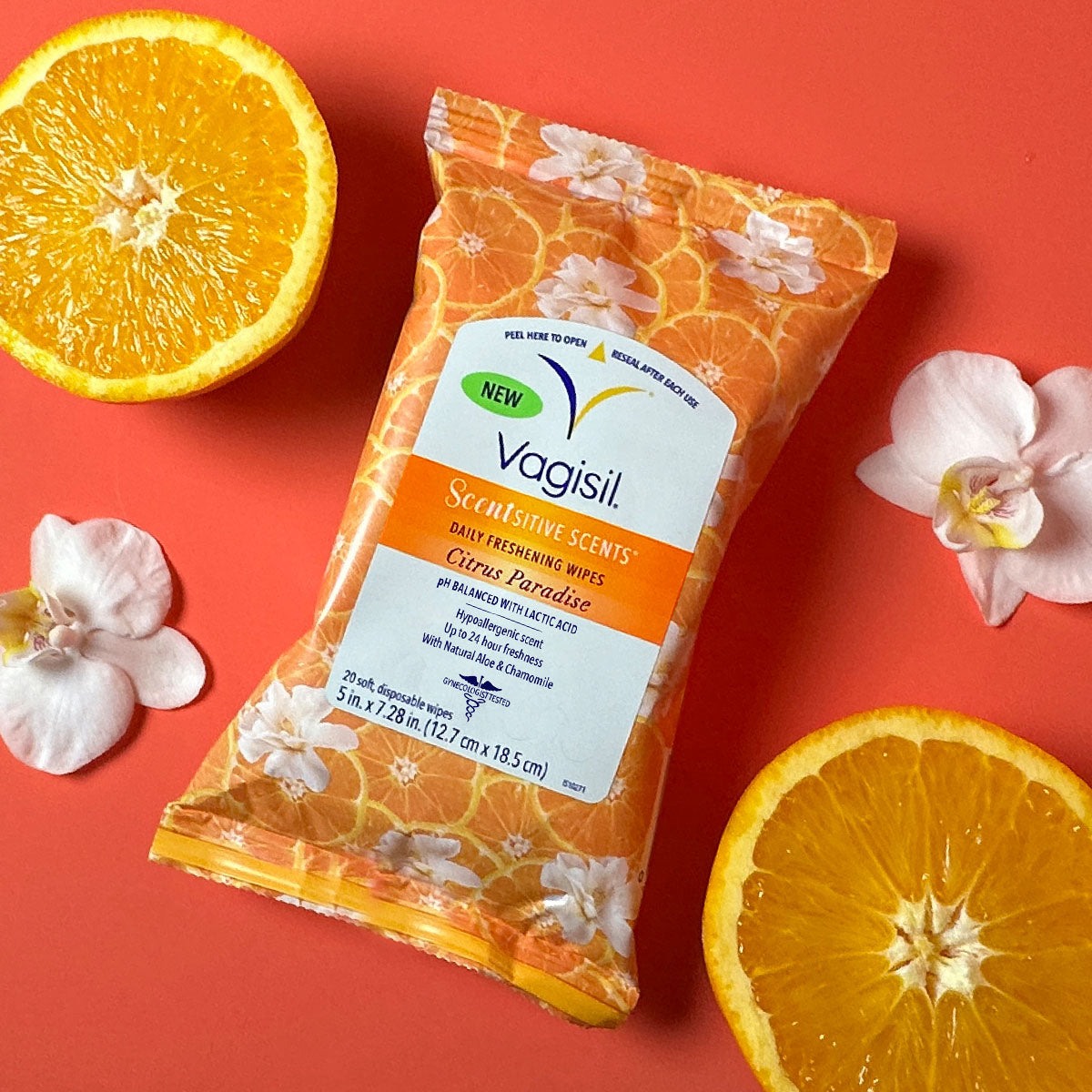 Vagisil Wipes Scentsitive Scents Citrus Paradise 20 Ct