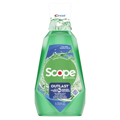 Crest Scope Outlast Mouthwash - Fresh Mint, 3.3 oz