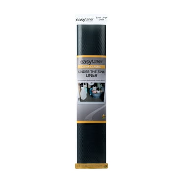 DUCK EasyLiner Clear Classic Under The Sink Shelf Liner - Black, 24" x 4'