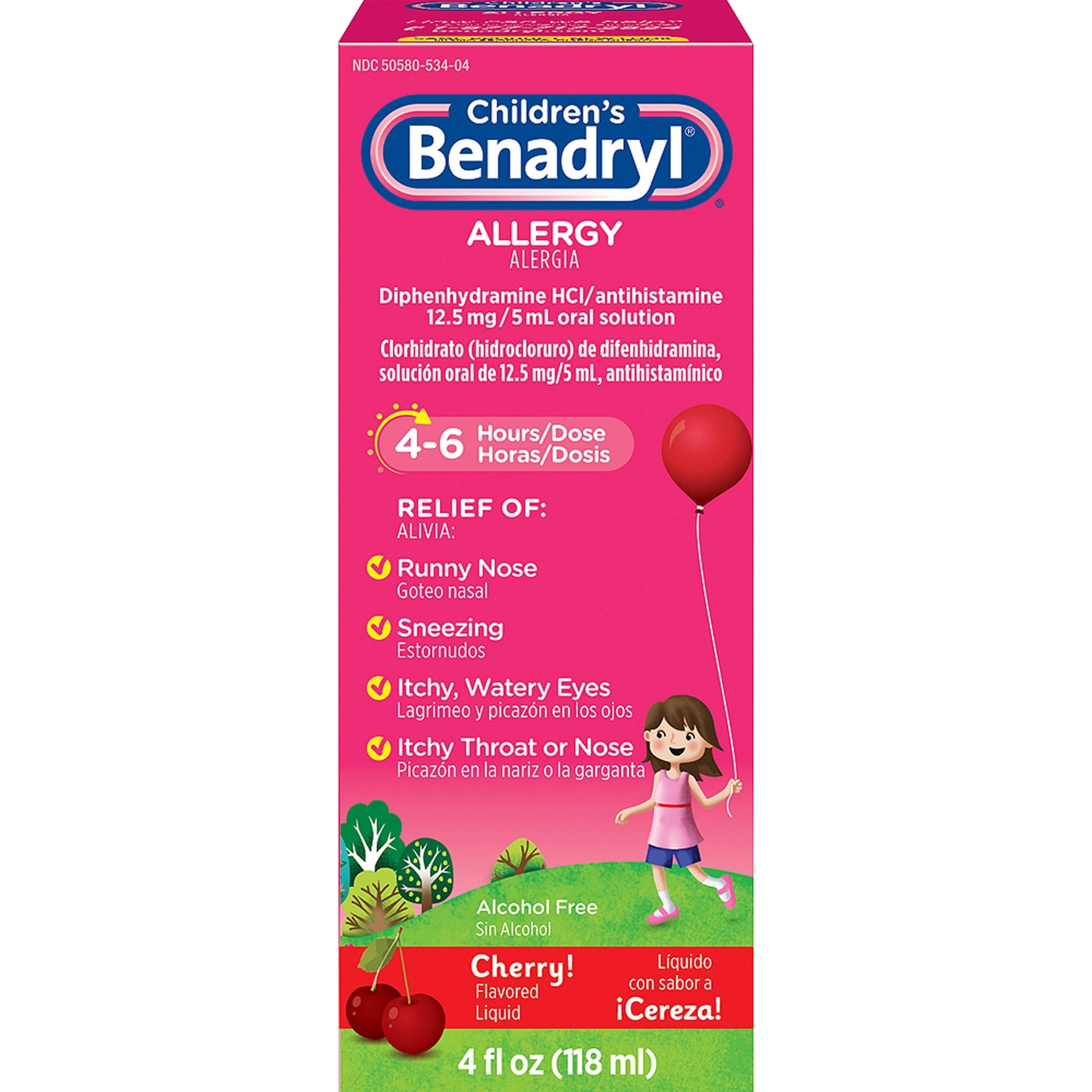 BENADRYL KIDS ALLERGY LIQ CHERRY 4OZ