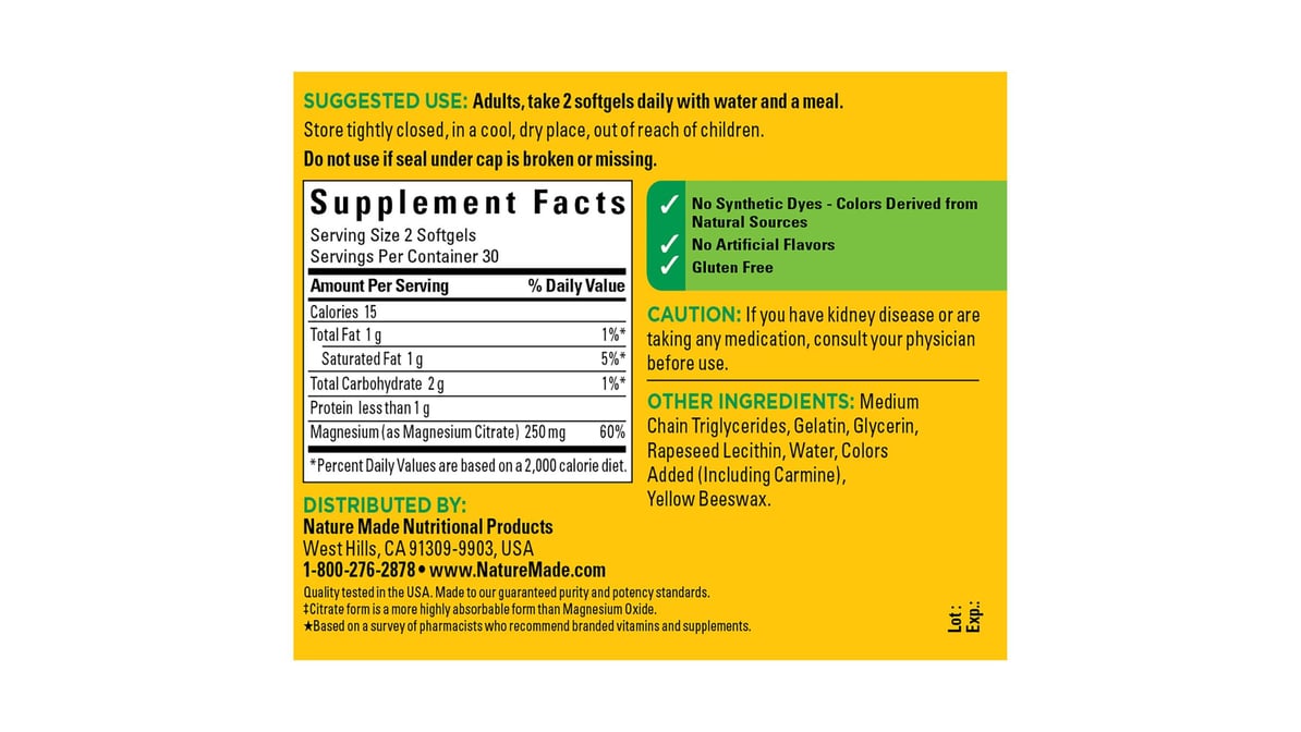 MAGNESIUM CIT CP 250MG 60 SFT G