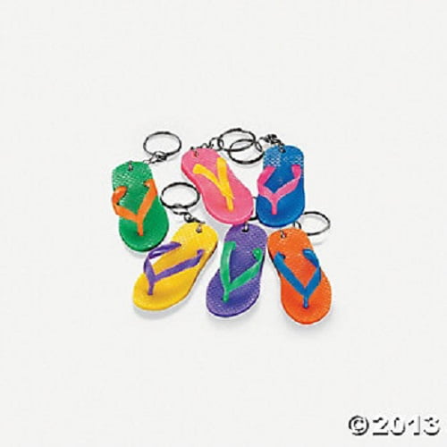 Unique Party Favors Flip Flop Keychains, 6 count